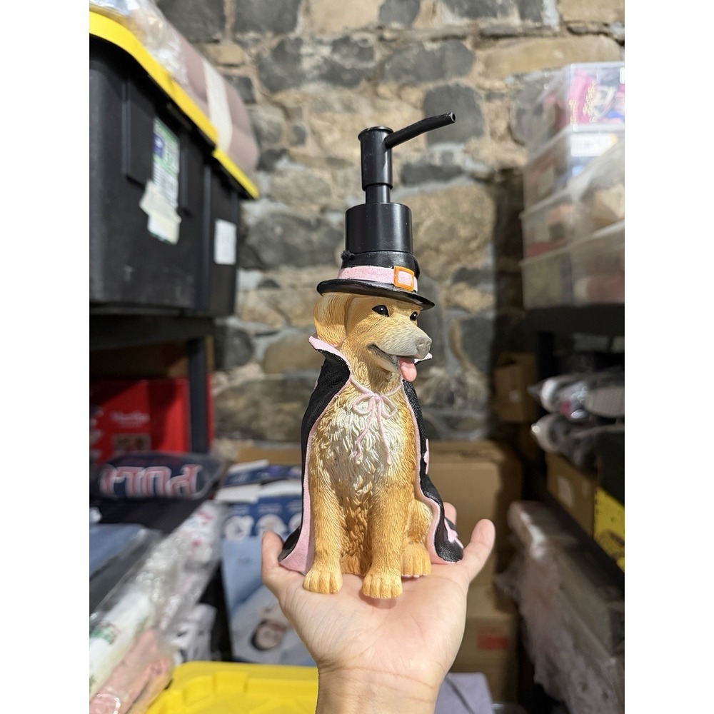 Avanti Home Golden Retriever Halloween Soap Lotion Pump Dispenser Resin Dog
